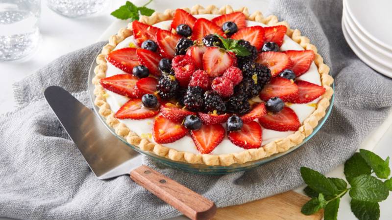 “Berry Philly” No Bake Summer Fruit & Lemon Tart
